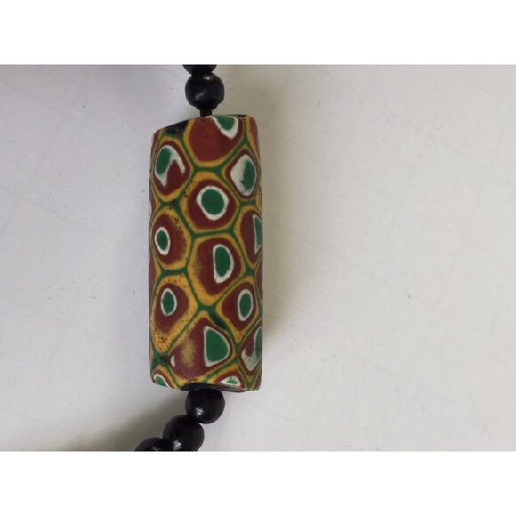 Vintage 1960's Venetian Glass Bead Necklace African Trade Bead 90 Black Beads - Picture 10 of 10